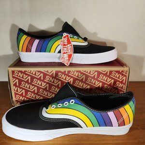 NWT VANS Authentic (Refract) Canvas Black/True White/Multicolor Men (11.0)